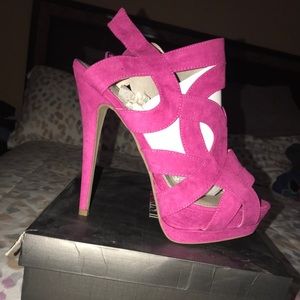 Just Fab Pink suede heels